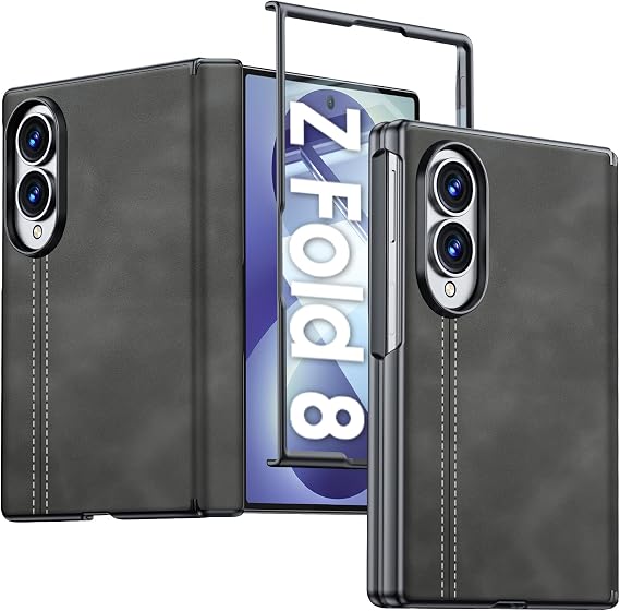 for Samsung Galaxy Z Fold 8 Case with Screen Protector, Leather