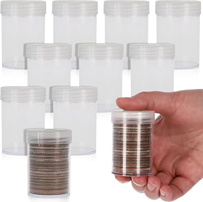 BCW Coin Tubes for Silver Dollars - 10 Pack | Holds Eisenhower Dollar | Durable Holders | Coin Collecting Supplies | Coin Storage Tubes with Airtight Lids