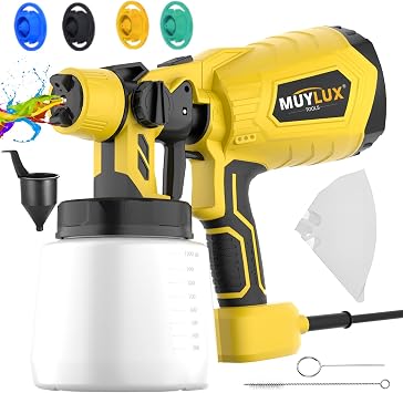 Paint Sprayer, 800W HVLP Spray Gun with 5 Nozzles & 3 Patterns, Electric Paint Sprayers for House Painting, Cabinets, Fence, Walls, Door, Garden Chairs etc.