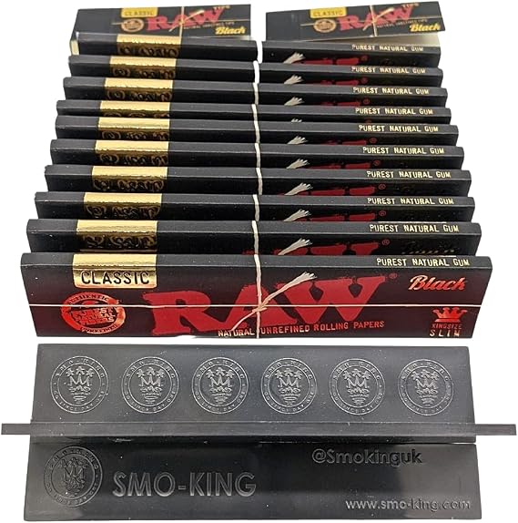 SMO King Ultimate Tabler X Stand Plus Black raw King Size Slim Vegan Classic Paper Plus Tips Roach raw Skins Bundle Gift Set