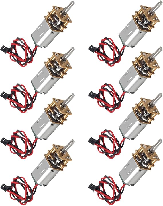 8Pcs N20 Precisely Small Gear Motors 3V-6V Slow Speed Full Metal Gearboxes Small Motor for Remote Control Toy and Drones
