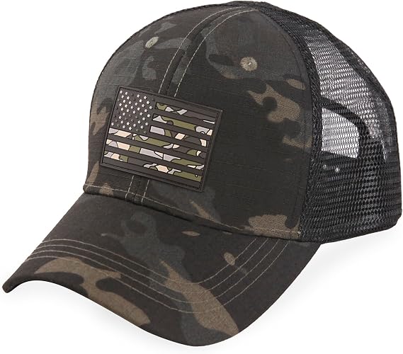 Highland Tactical Men's American Flag Camo Rubber Patch