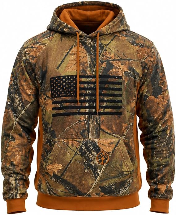 TrailCrest Men's Camo/Mossy Oak Zip Up Pullover Hoodie Sweatshirt