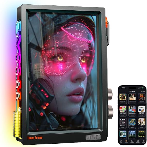 Divoom Times Frame 10.1" WiFi 6 Digital Picture Frame & Smart Desk Display, No Subscription | 64GB | Send Photos, Videos & AI Styles + Live Widgets (Weather, Calendar, etc)Perfect Personalized Gift