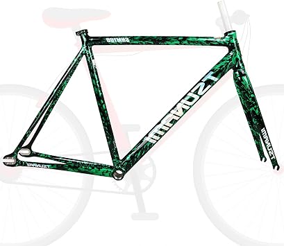 700C Aluminum Alloy Fixed Gear Bike Frameset 49CM 52CM 55CM 58CM Racing Track Bike Frame C Brake Bike Frame with Fork Quick Release 100/120mm Internal Routing