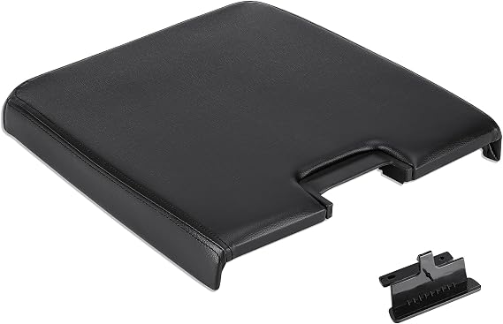 ILONPA Black Center Console Lid Armrest Box Cover w/Latch Fits for 2007-2013 Chevy Avalanche Silverado Tahoe GMC Sierra 1500 2500HD 3500 Replace for 20864154 20864151 20864153 Middle Console Lid Top