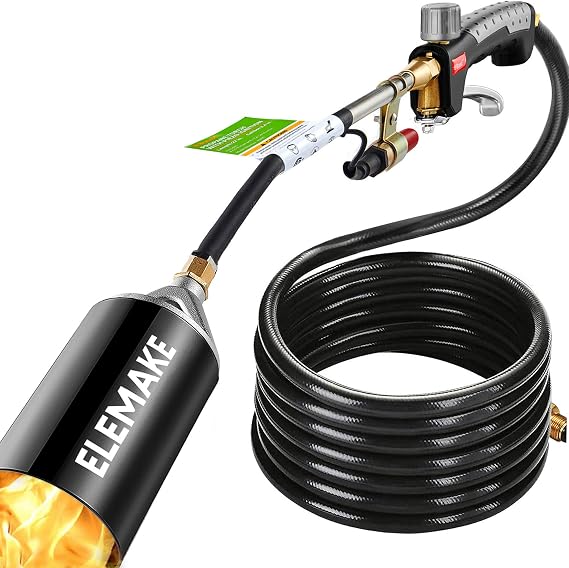 Propane Torch Weed Burner - Weed Torch with 10ft Hose(CSA Certified), High Output Blow Torch with Trigger Electronic Ignition, Work for Garden, Burning Weeds & Stumps, Melting Ice & Snow