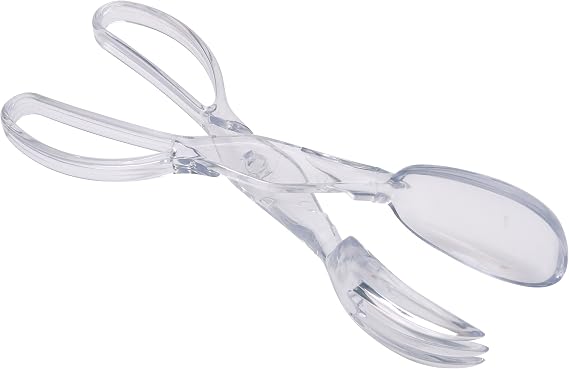 KitchenCraft KCSALTONGS Salad Tongs, Scissor Style Plastic Salad Server Set,Transparent,29 cm