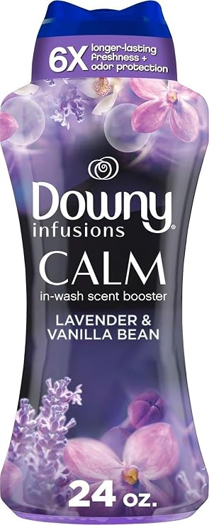 Downy Calm In Wash Laundry Scent Booster Beads, Soothing Lavender And Vanilla Bean Scent, 24.0 OZ, Laundry Scent Beads, Long Lasting Freshness