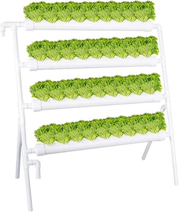 Hydroponic System Kit 36 Plant Sites Food Grade PVC U Pipe Hydroponic Cultivation Kit Gardening System for Vegetables, Fruits, Herbs