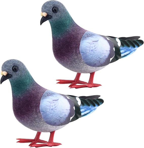 Artificial Simulated Foam Birds, Simulation Foam Pigeon Model, Mini Home Decoration Garden Ornaments for Wedding Miniature Imitation Animal Fake Pigeon(light grey 2pcs)