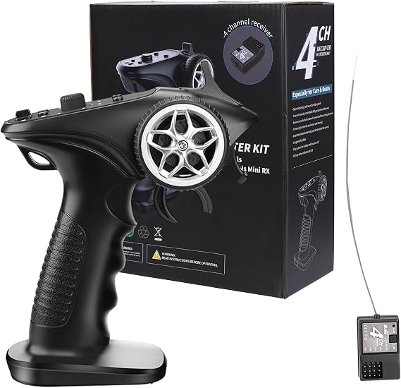 RC Controller and Receiver Kit – Remote Transmitter | 2.4GHz Handheld Control Device for RC Cars Boats Tanks Signal Response Gear System Radio Equipment Precision Driving Setup