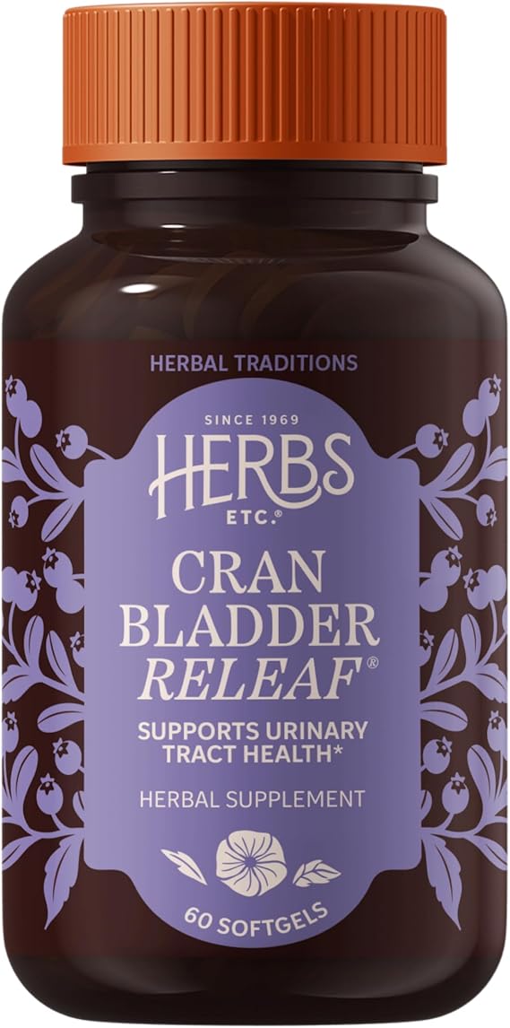 Herbs Etc. CranBladder ReLeaf Softgels, Gluten-Free & Organic, 60 Count