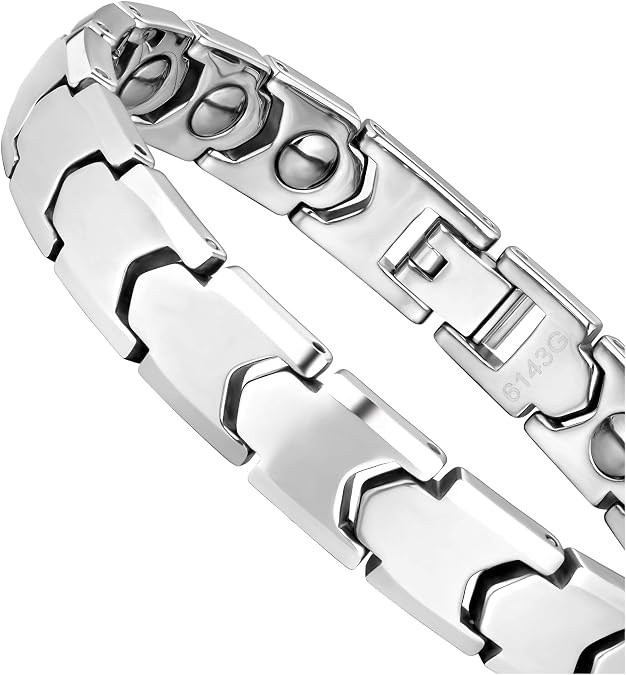 Urban Jewelry Mens Tungsten Carbide Cross Track Link Bracelet Sturdy Chain | Cross Link Bracelet Tungsten Carbide Chip Resistant Finish Sturdy Chain Style Timeless Wrist Style Rugged Link Design