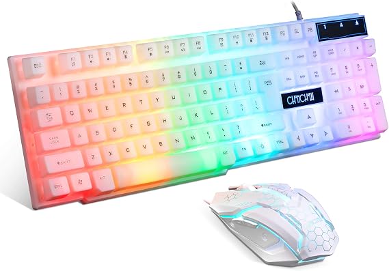 RGB Gaming Keyboard and Mouse set,LED Backlit waterproof gaming keyboard and mouse for ps4 wired (UK Layout)