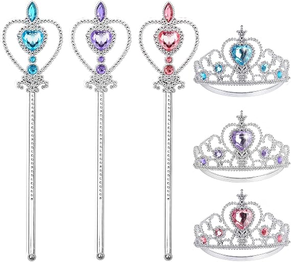 Princess Crown Tiara for Little Girls Princess Dress Up Accessories | 6PCS Princess Tiara Toddler Crown for Kids