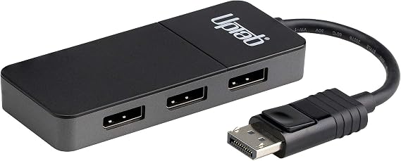 3-Port DisplayPort 1.4 MST Hub, Triple Monitor Splitter 4K HDR Adapter, DP to 3X DisplayPort Multi-Monitor Adapter for Windows PC and Laptops