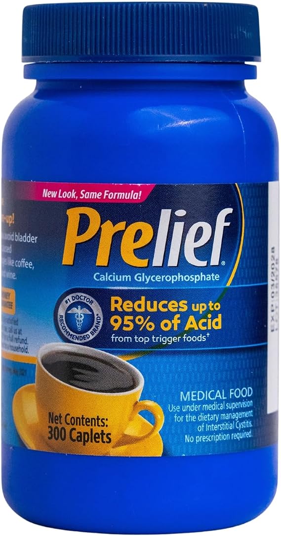 PRELIEF Acid Reducer Caplets, Reduces Acid in Food, Drug Free, 300 Count