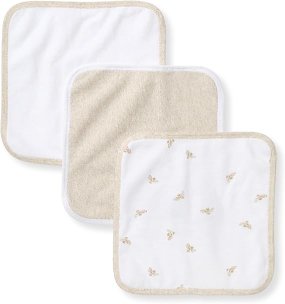 Burt's Bees Baby Infant Washcloths, 100% Organic Cotton 9x9 in, 3-Pack | Soft, gentle knit terry 100% organic cotton wash cloths are the perfect bath time essential