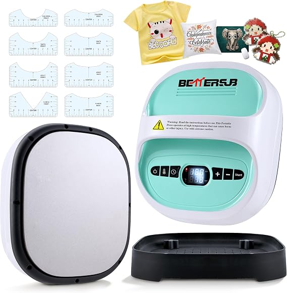 BetterSub Portable Heat Press, Teal, 8.3"9.7" for T-Shirts & Sublimation