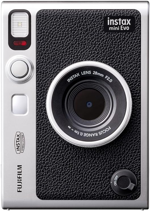 Fujifilm Christmas Gift, New Year's Gift, Evo Hybrid Instant Camera Instant Camera/Smartphone Printer/Digital Camera, Instax Mini Evo, Black, INS MINI EVO BLACK C