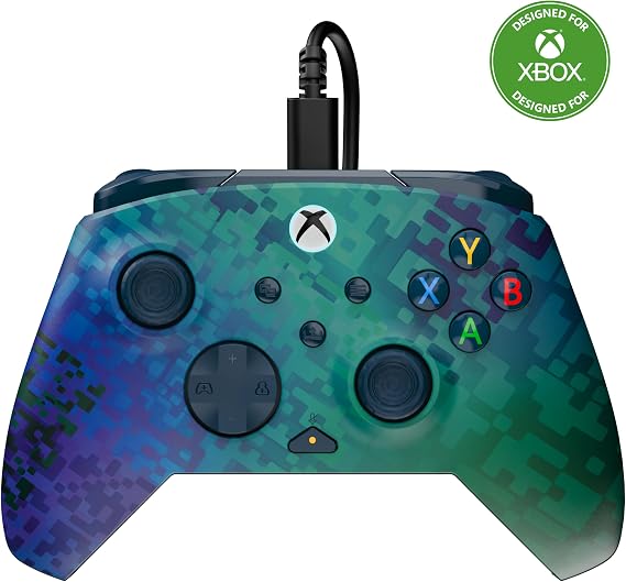 Turtle Beach Rematch Advanced Glitch Green Wired Gaming Controller for Xbox and PC - Officially Licensed by Xbox, Remappable Buttons, Hall-Effect Hair Triggers, Audio Controls, 8ft Cable 