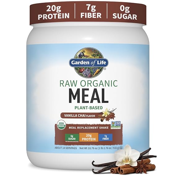 Garden of Life Raw Meal Replacement Shakes Vanilla Chai 14 Servings