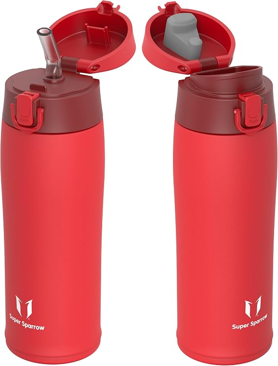 Sparrow Insulated Water Bottle 500/750/950ml Metal Bottle, Includes 2 Lids