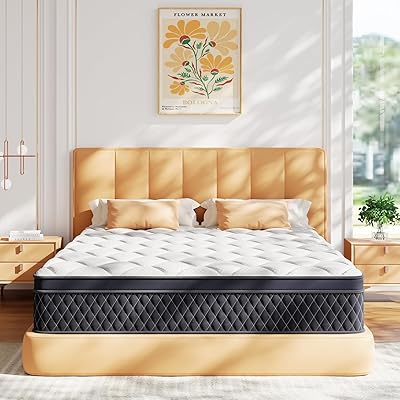 ELEMUSE 12 Inch Twin Mattress in a Box, Medium Firm Memory Foam Hybrid with Individually Pocketed Springs for Motion Isolation, Pressure Relief, CertiPUR-US Certified