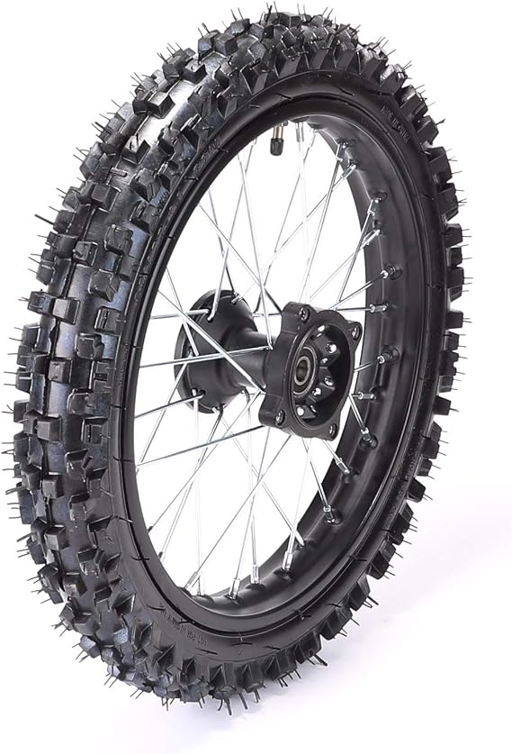 12mm Axle Front 1.4x14" Wheel Rim 60/100-14 2.50-14 Tire for Dirt Bike/Pit Bike/Monkey Bike/ 70/90/110/125/140/150/160cc Petrol Scooter and Electric Scooter