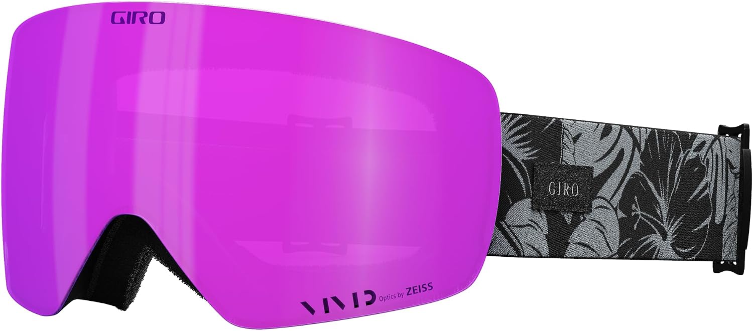 Giro Contour RS Adult Snow Goggle - BlackGrey Botanical LX Strap with VIVID PinkVIVID Infrared Lenses