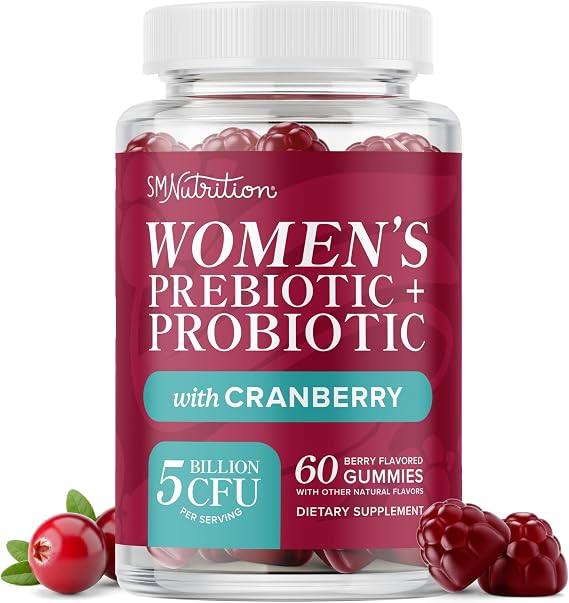 Probiotics for Women with Prebiotics + Cranberry, 5 Billion CFU, Vegan