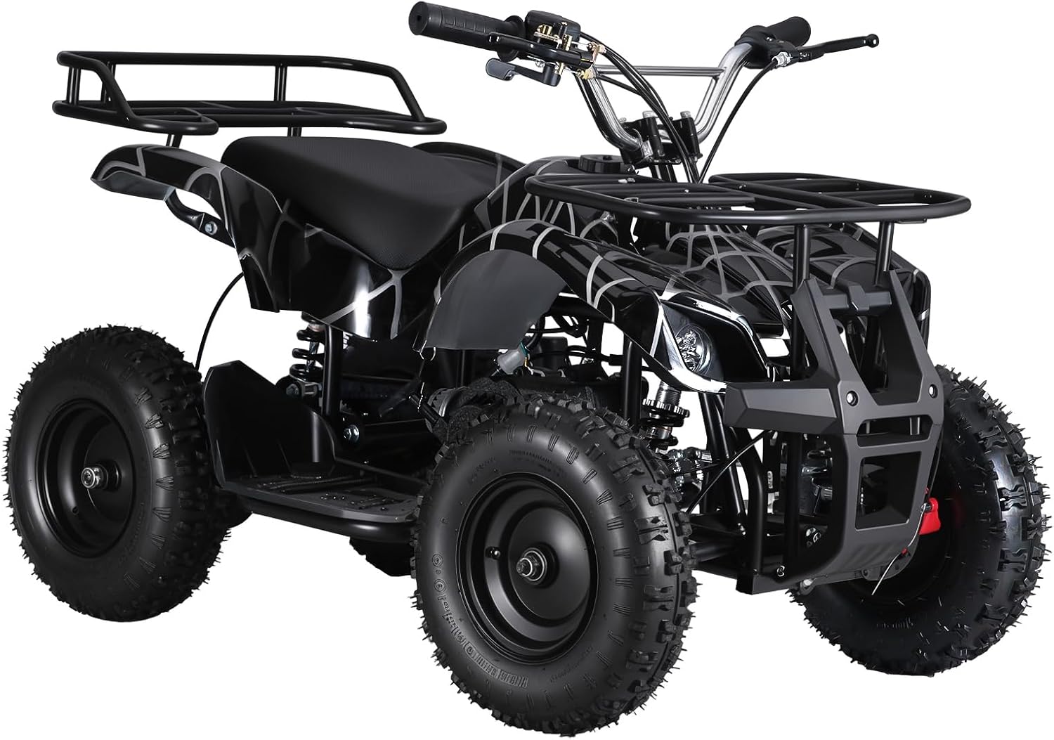 ATV 4 Wheelers, 49cc Kids ATV Quad Youth ATVs with Air-Cooled Engine, 4-Wheel Suspension, Disc Brakes, Front Bumper, Gas Off-Road Quad for Outdoor Adventure, for Boys Girls Ages 6 Black 1