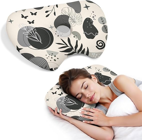 Ear Piercing Pillow with Ear Hole for Side Sleeper Relief Ear Pain,Cotton and Polyester Ear Pillows,Washable Ear Guard Pillow