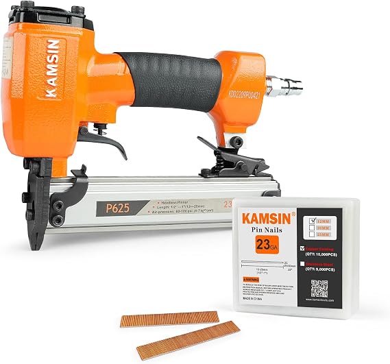 P625 23 Gauge Pneumatic Pin Nailer with 10,000PCS 1/2" Pin Nails