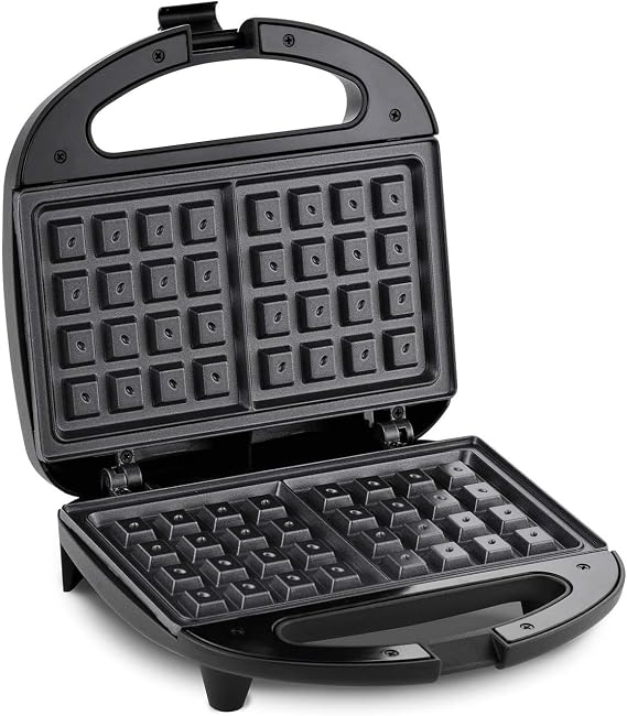 Elite Gourmet Maxi-Matic Electric Nonstick Belgian Waffle Iron Snack Maker Machine, Breakfast, Sandwiches, Compact & Portable, 2 Slice, Black