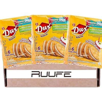 Dux Sandwich Crackers 18 pack with white cheese cream flavor, Snack Crackers Galletas Dux con sabor a Queso blanco Colombian crakers.