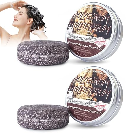 Turmeric 2 x Hair Reverse Bar Natural Hair Soap for Grey Hair Grey Shine Soap Hair Growth Shampoo Bar Natural Polygonum Multiflorum Shampoo Soap Repair of Grey