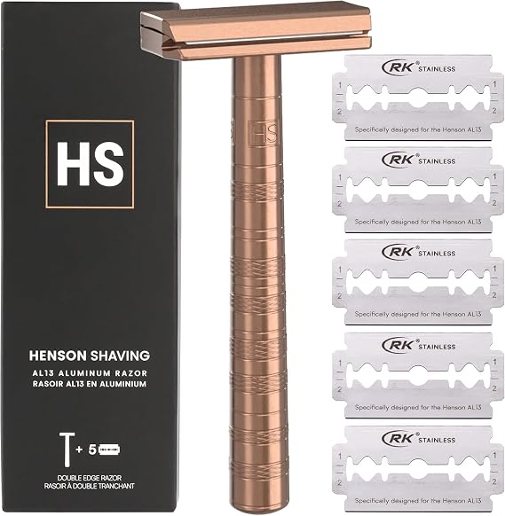 HENSON SHAVING AL13 MILD COPPER 5 Replacement Blades Entry Model Durable, Allows for a Deep Shave with Minimal Skin Irritation
