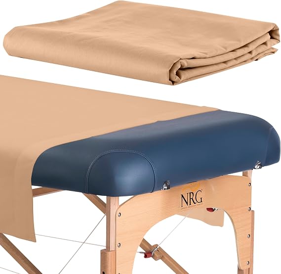 Cotton Poly Flat Massage Table Sheets by NRG - Java Massage Sheets & Spa Table Linens - Durable, 175 Thread Count - Double Brushed for Added Softness & Comfort - 63"W x 100L Flat Sheets