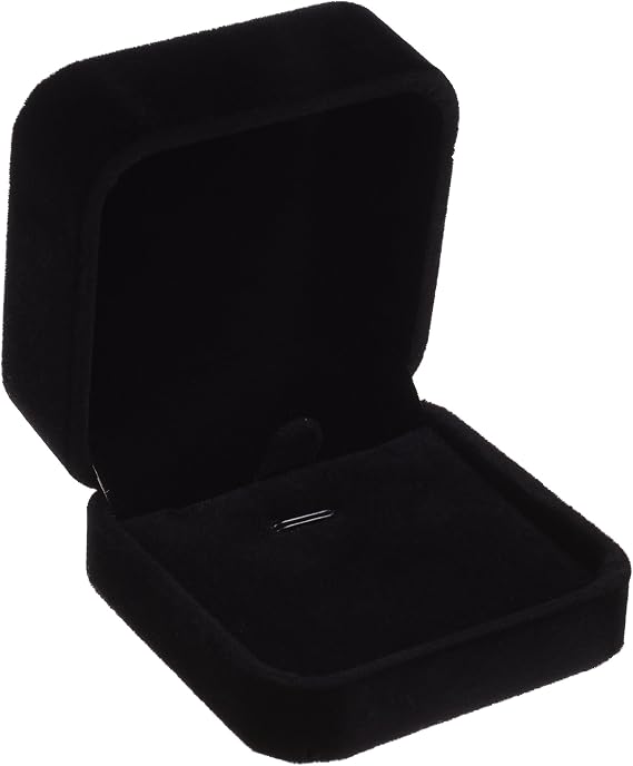 Cosmos Black Velvet Necklace Pendant Gift Box - Jewelry Box for Wedding Propose Jewelry Velvet Case - 7 x 7 cm
