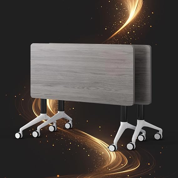 Conference Table, Folding Conference Room Tables Office Table Flip Top Mobile Meeting Training Tables with Wheels, Seminar Boardroom Table for Home Office Classr (2, M1915B1, 47.2inch)
