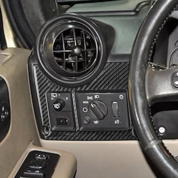 Real Premium Carbon Fiber Compatible with Hummer H2 2003 2004 2005 2006 2007 Accessories Car Main Driver's air Vent Cover Sticker Decal Auto Interior Trim