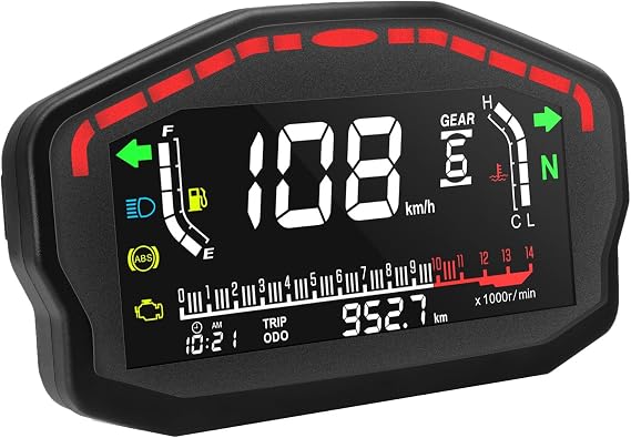 1Set Motorcycle Digital Dash Digital Panel Universal LED LCD Speedometer Odometer 1,2,4 Cylinders