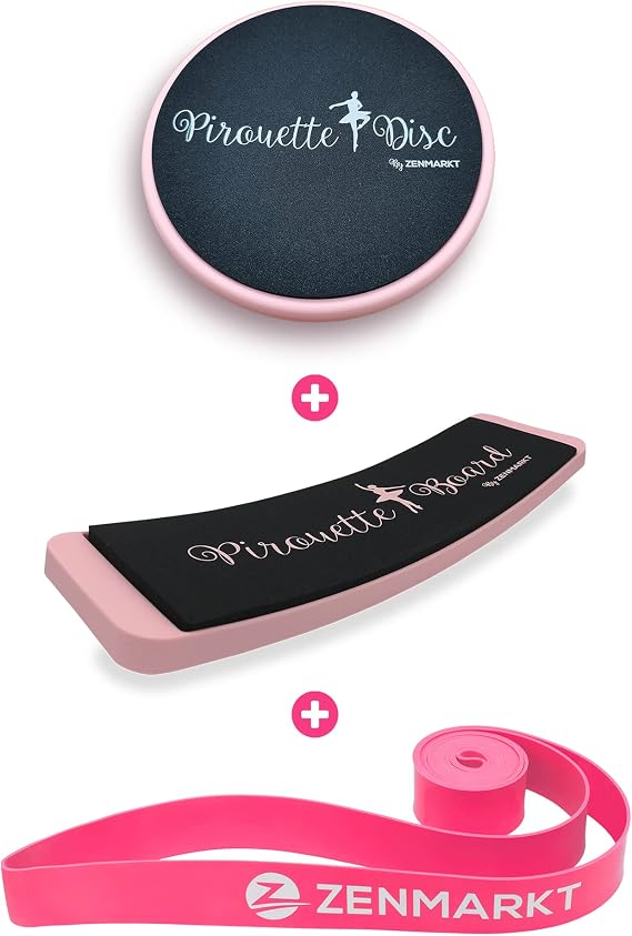 Pirouette Disc + Pirouette Board + Stretch Band - Pink Bundle