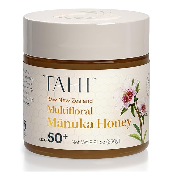 Tahi MGO 50+ Multifloral Raw Manuka Honey New Zealand - 100% Sustainable and Natural Honey - Non-GMO, Glyphosate-Free and Gluten-Free - New Zealand Manuka Pure Honey - 8.81oz