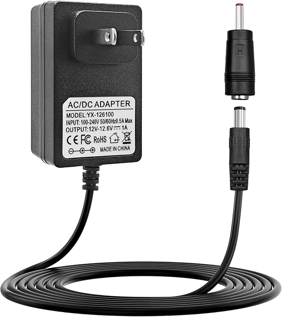 12V~12.6V 1A Charger for Massage Gun, Compatible with Toloco, Renpho, Aerlang, HeaDot, JamGym, Neprock, Sportneer, Sharper Image, Medcursor, Impact Percussion Muscle Gun Massager Power Supply Cord