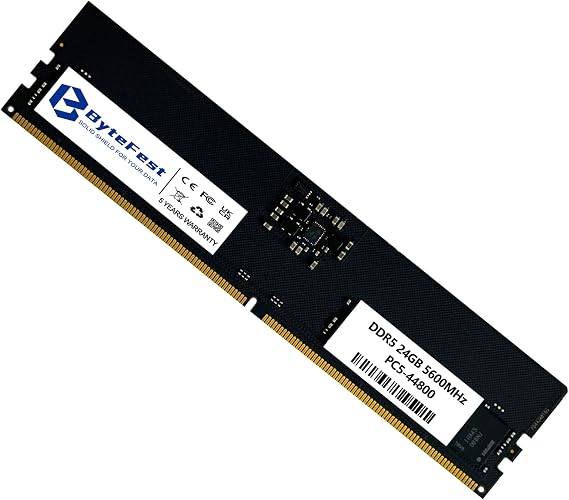 RAM 24GB DDR5 5600MHz PC5-44800 CL46 UDIMM 1.1V 288 Pin die-on ECC Desktop Computer Memory module RAM Upgrade