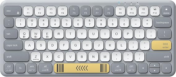 iClever BK50 Compact Bluetooth Keyboard, Portable, Vibrant Colors, Silent Typing, Syncs with 3 Devices Compatible with Tablet, iPad, iPhone, Windows