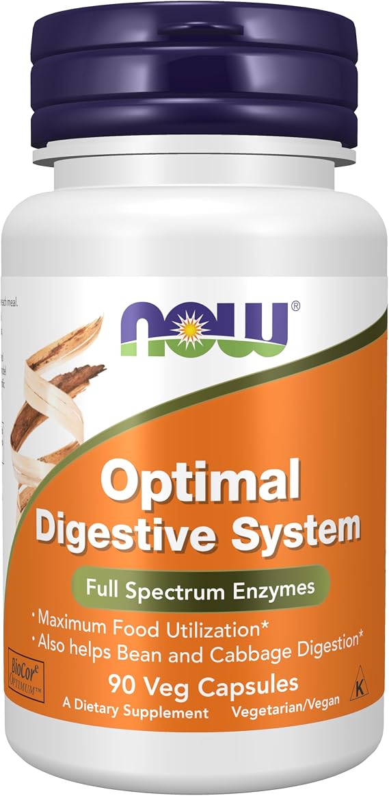 NOW Supplements, Optimal Digestive System, Enzymes, 90 Veg Caps